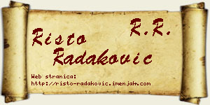 Risto Radaković vizit kartica